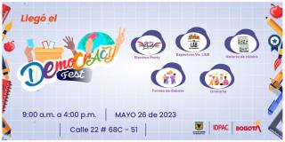 500 estudiantes de Bogotá participarán en el Democracy Fest 2023. 