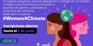 Cómo inscribirse al programa mujeres por el cambio climático en Bogotá