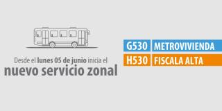 El 5 de junio llega la ruta zonal G530 Metrovivienda-H53 Fiscala Alta