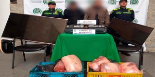 ¡En flagrancia! Policía capturó a dos hombres por hurto a carnicería 