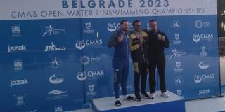 Alexander Jiménez, campeón mundial de natación con aletas en Serbia 