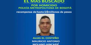 Revelan rostro de ‘el costeño’ el más buscado por homicidio en Bogotá