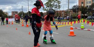 Nuevo punto de ciclovía en patines en Bogotá que realiza el IDRD 