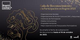 Gala de Reconocimiento IDPAC 2023 subsana documentos hasta octubre 16