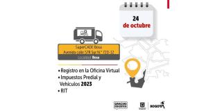 Impuestos Bogotá: Móvil de Hacienda en localidad Bosa 24 octubre 2023
