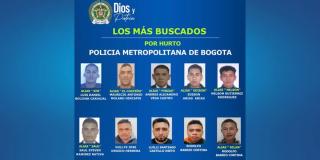 La Policía publicó el cartel de los más buscados por hurto en Bogotá