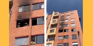 Bomberos Bogotá controlaron incendio en quinto piso de un edifico en Fontibón 