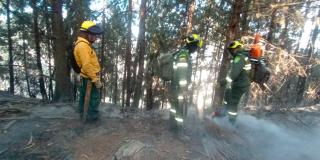 20 unidades de Policía ayudan a controlar incendio en Cerros Orientales 