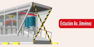 Cierre del acceso oriental de estación de TransMilenio Avenida Jiménez