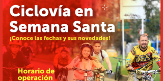 Horario de la ciclovía para el viernes santo 29 de marzo en Bogotá 