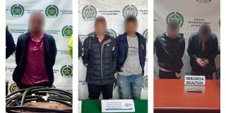 Cinco hombres capturados por hurto y tráfico de estupefacientes en Bogotá