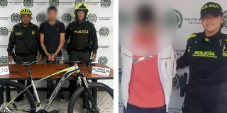 Dos capturados por hurto de bicicleta y porte ilegal de armas de fuego