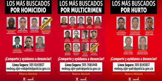Estos son los carteles de los 23 más buscados por las autoridades en Bogotá