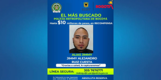 $10 millones de recompensa por alias ‘Jimmy’ por hurto a restaurantes en Bogotá