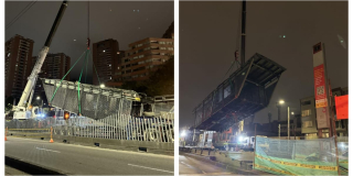 Desmonte de estructura de estación calle 26 por obras Metro de Bogotá
