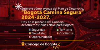 Plan de Desarrollo 'Bogotá Camina Segura' cursa segundo debate en Concejo