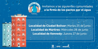 5 pactos por el agua se firmarán en Kennedy, Ciudad Bolivar y Mártires