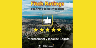 Se reafirma calificación local de Bogotá con perspectiva estable