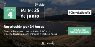 Racionamiento de agua en Bogotá y Soacha martes 25 de junio 2024 