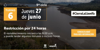 Racionamiento de agua en Bogotá y Soacha jueves 27 de junio 2024 