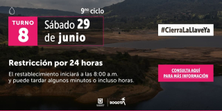 Racionamiento de agua en Bogotá para el sábado 29 de junio 2024 