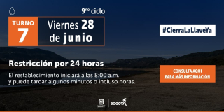 Racionamiento de agua en Bogotá para el viernes 28 de junio de 2024 