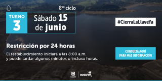 Racionamiento de agua en Bogotá sábado 15 de junio 2024 