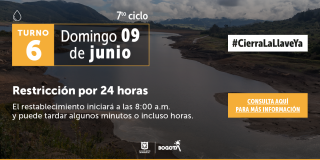 Racionamiento de agua en Bogotá domingo 9 de junio 2024 