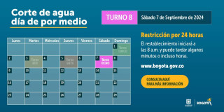 Racionamiento de agua en Bogotá y La Calera sábado 7 de septiembre
