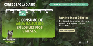 Racionamiento de agua en Bogotá y Soacha miércoles 2 de octubre 2024 