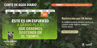 Racionamiento de agua en Bogotá, Funza, Madrid sábado 5 de octubre