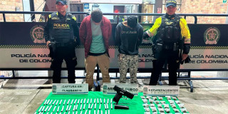Policía capturó a dos hombres que portaban 122 dosis de marihuana en Bogotá