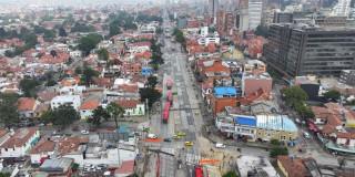 Obras de la Línea 1 del Metro de Bogotá en la calle 36 con av. Caracas