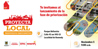 Este domingo 3 de noviembre 'Proyecta Local' en la localidad Kennedy