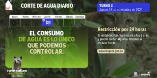 Racionamiento de agua en Bogotá y Cota jueves 14 de noviembre 2024