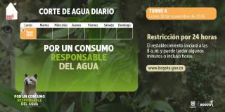 Racionamiento de agua Bogotá y Soacha lunes 18 de noviembre 2024 