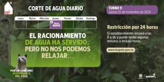 Racionamiento de agua en Bogotá, Chía, Sopó jueves 21 de noviembre