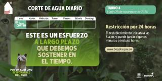 Racionamiento de agua en Bogotá y Soacha lunes 25 de noviembre 2024