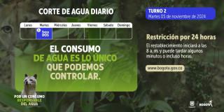 Racionamiento de agua en Bogotá y Cota martes 5 de noviembre 2024 