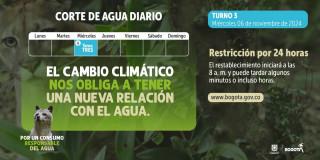 Racionamiento de agua en Bogotá miércoles 6 de noviembre 2024 