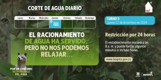 Racionamiento de agua en Bogotá jueves 12 de diciembre de 2024 