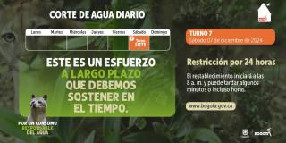 Racionamiento de agua en Bogotá, Funza, Madrid sábado 7 de diciembre 