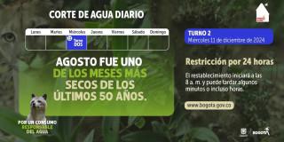 Racionamiento de agua en Bogotá y Cota 11 de diciembre de 2024 