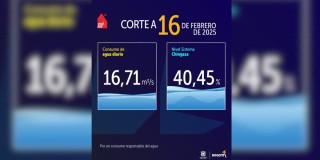 Niveles embalses por racionamiento de agua Bogotá 16 de febrero 2025