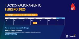 Racionamiento de agua en Bogotá y Soacha jueves 13 de febrero de 2025 