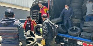 Jornada de recolección de llantas en la localidad de Usaquén Bogotá
