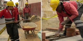 Obras en La Candelaria centro de Bogotá rehabilitación andenes 2025