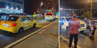 Fotos de uno de los puestos de control instalados en la carrera Séptima-