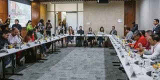 Imagen del lanzamiento de Desafío Local por la Vida en las Vías en uno de os auditorios de la Alcaldía de Bogotá.