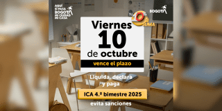 Imagen de la pieza gráfica que invita a la ciudadanía a pagar y declarar el ICA en Bogotá